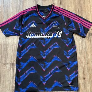Adidas Men's Black and Pink romance FC soccer Jersey